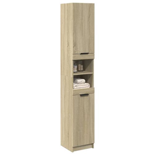 Armoire salle de bain chêne sonoma 32x34x188,5 cm - Photo n°3; ?>