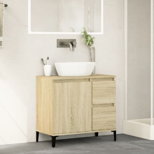 Armoire salle de bain chêne sonoma 65x33x60 cm - Photo n°3; ?>