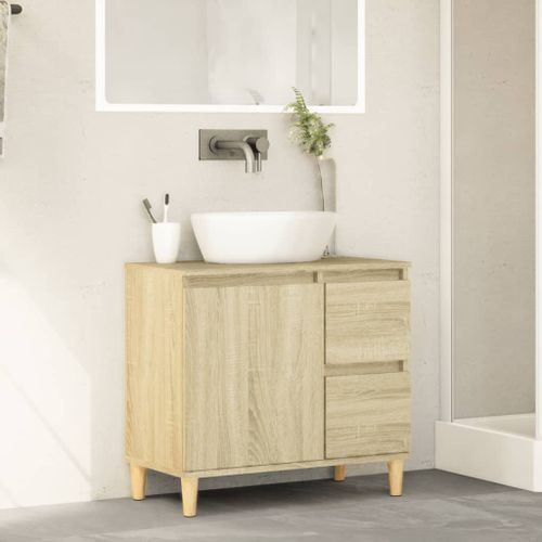 Armoire salle de bain chêne sonoma 65x33x60 cm - Photo n°3; ?>