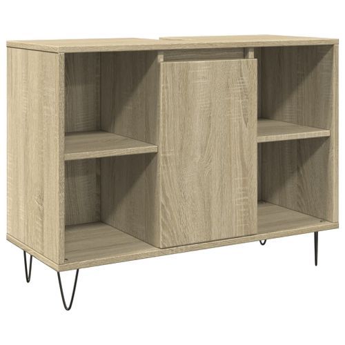 Armoire salle de bain chêne sonoma 80x33x60cm bois d'ingénierie - Photo n°2; ?>