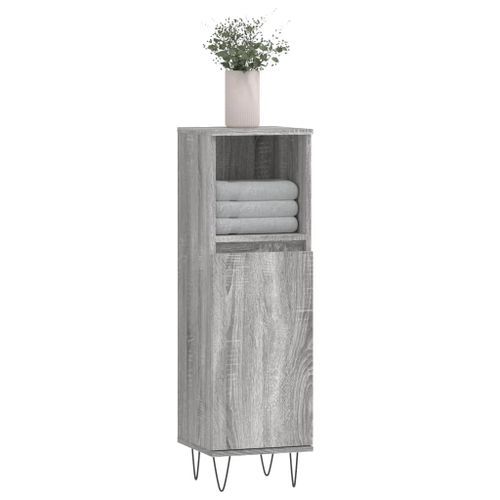 Armoire salle de bain sonoma gris 30x30x100 cm - Photo n°3; ?>