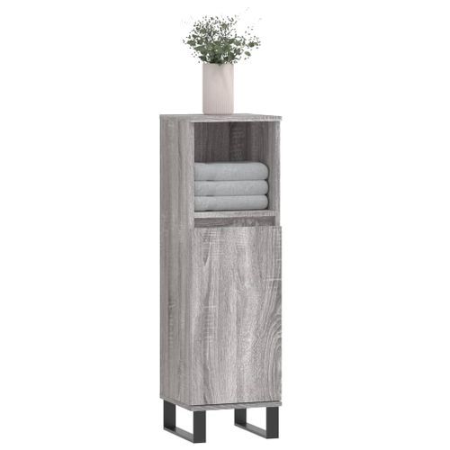 Armoire salle de bain sonoma gris 30x30x100 cm - Photo n°3; ?>