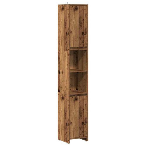 Armoire salle de bain vieux bois 30x30x183,5 cm bois ingénierie - Photo n°2; ?>