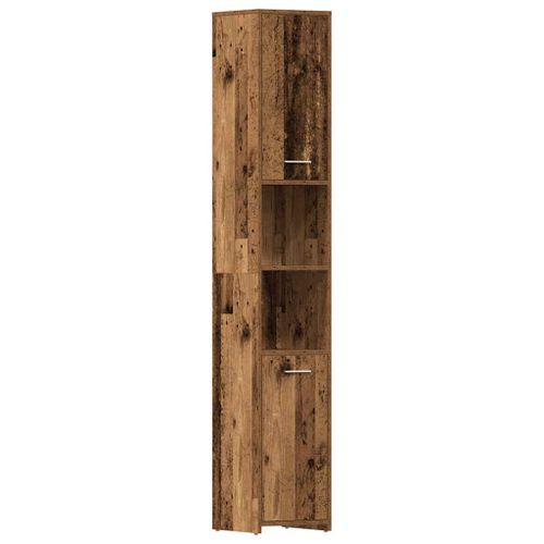 Armoire salle de bain vieux bois 30x30x183,5 cm bois ingénierie - Photo n°2; ?>