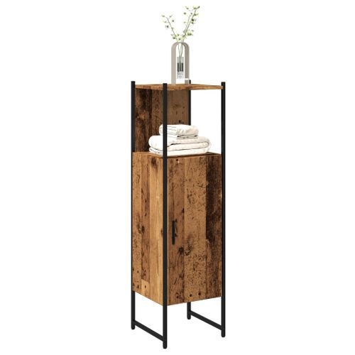 Armoire salle de bain vieux bois 33x33x120,5 cm bois ingénierie - Photo n°3; ?>