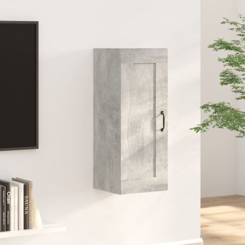 Armoire suspendue Gris béton 35x34x90 cm Bois d'ingénierie - Photo n°2; ?>