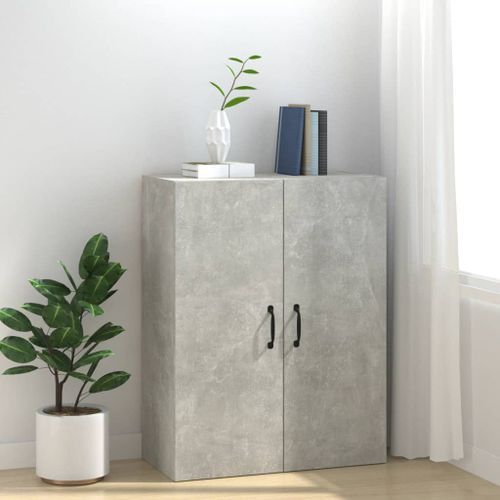 Armoire suspendue Gris béton 69,5x34x90 cm Bois d'ingénierie - Photo n°3; ?>