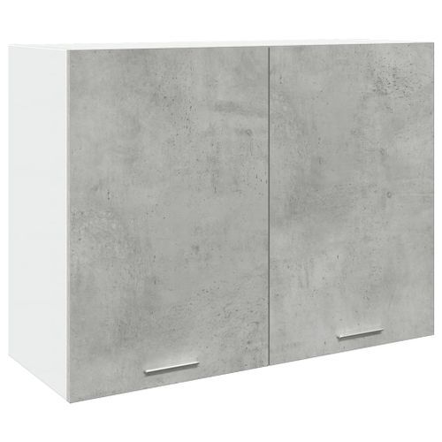 Armoire suspendue Gris béton 80x31x60 cm - Photo n°2; ?>