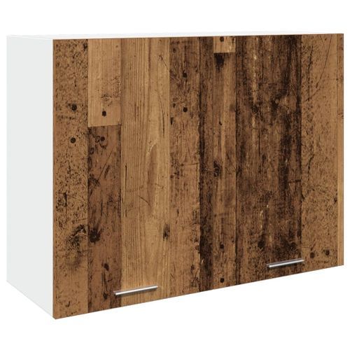 Armoire suspendue vieux bois 80x31x60 cm bois d'ingénierie - Photo n°2; ?>