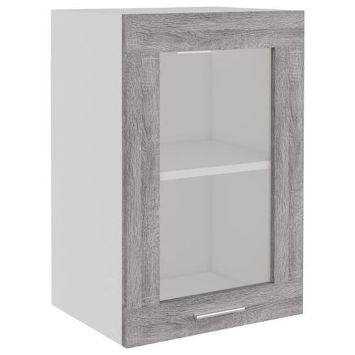 Armoire vitrée suspendue Sonoma gris 40x31x60cm Bois ingénierie - Photo n°2; ?>