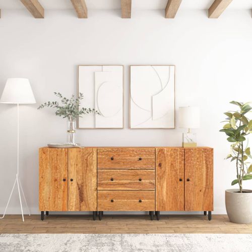 Armoires latérales 3 pcs 60x33x75 cm bois massif d'acacia - Photo n°3; ?>