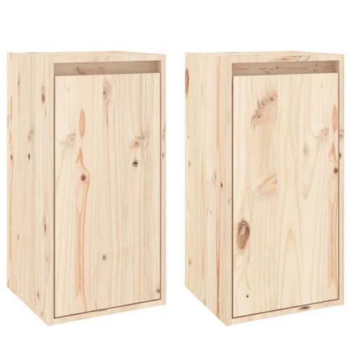 Armoires murales 2 pcs 30x30x60 cm Bois de pin massif - Photo n°2; ?>