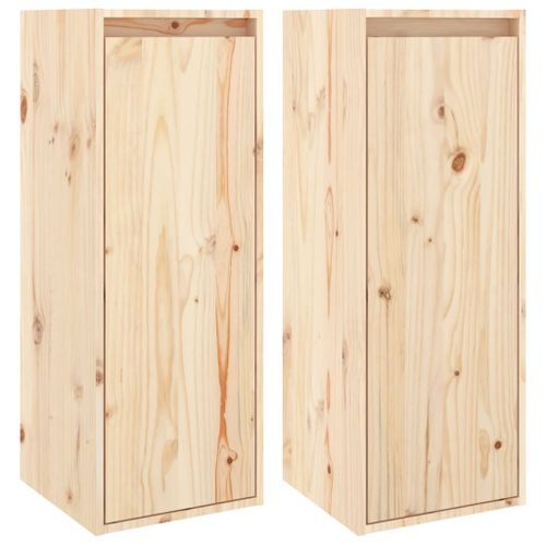 Armoires murales 2 pcs 30x30x80 cm Bois de pin massif - Photo n°2; ?>