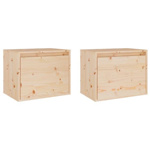 Armoires murales 2 pcs 45x30x35 cm Bois de pin massif - Photo n°2; ?>