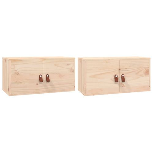 Armoires murales 2 pcs 60x30x30 cm Bois de pin massif - Photo n°2; ?>