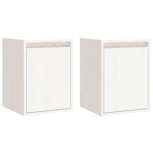 Armoires murales 2 pcs Blanc 30x30x40 cm Bois de pin massif - Photo n°2; ?>