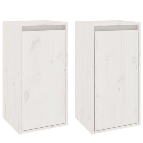 Armoires murales 2 pcs Blanc 30x30x60 cm Bois de pin massif - Photo n°2; ?>