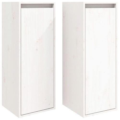 Armoires murales 2 pcs Blanc 30x30x80 cm Bois de pin massif - Photo n°2; ?>