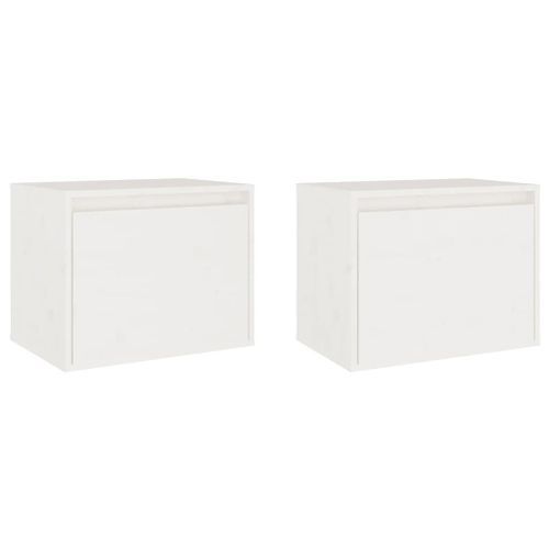 Armoires murales 2 pcs Blanc 45x30x35 cm Bois de pin massif - Photo n°2; ?>