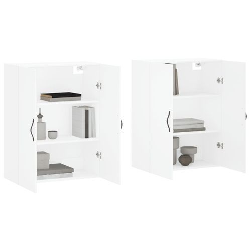 Armoires murales 2 pcs blanc bois d'ingénierie - Photo n°3; ?>