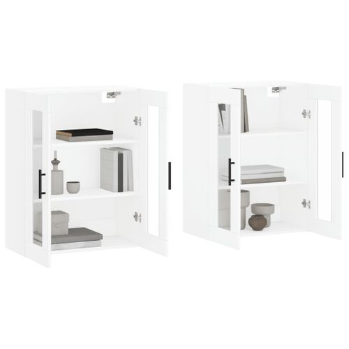 Armoires murales 2 pcs blanc bois d'ingénierie - Photo n°3; ?>