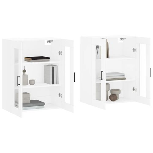 Armoires murales 2 pcs blanc bois d'ingénierie - Photo n°3; ?>