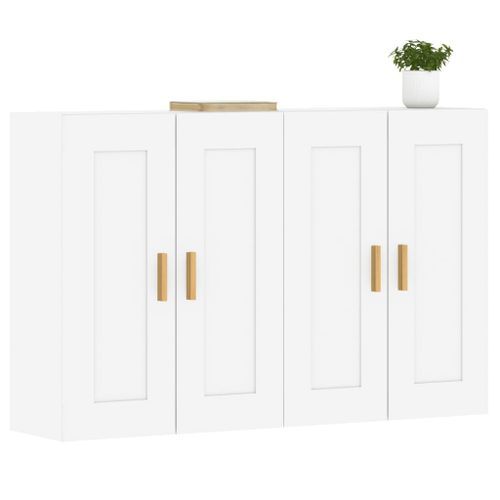 Armoires murales 2 pcs blanc bois d'ingénierie - Photo n°3; ?>