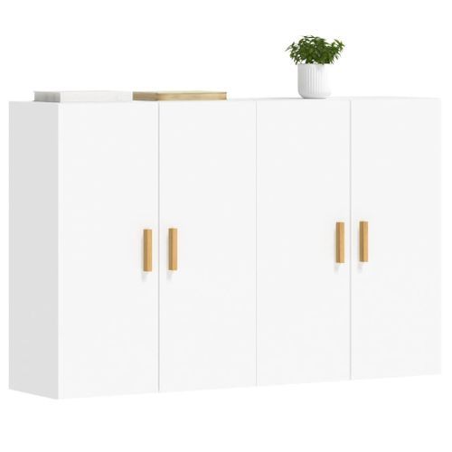 Armoires murales 2 pcs blanc bois d'ingénierie - Photo n°3; ?>