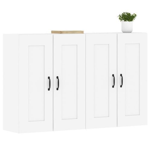 Armoires murales 2 pcs blanc bois d'ingénierie - Photo n°3; ?>