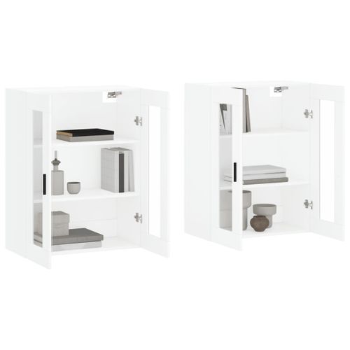 Armoires murales 2 pcs blanc bois d'ingénierie - Photo n°3; ?>