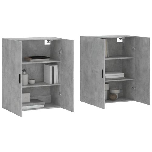 Armoires murales 2 pcs gris béton 69,5x34x90 cm - Photo n°3; ?>