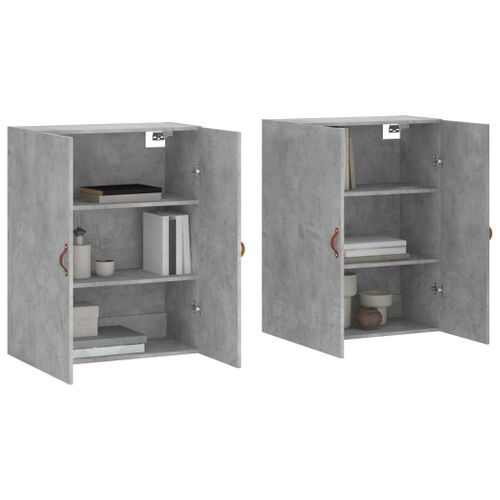 Armoires murales 2 pcs gris béton 69,5x34x90 cm - Photo n°3; ?>