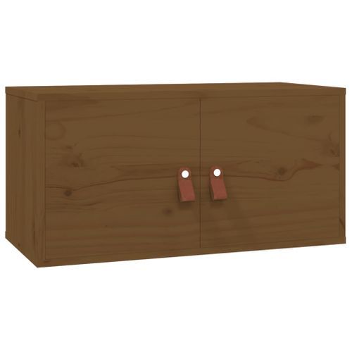 Armoires murales 2pcs Marron miel 60x30x30cm Bois de pin massif - Photo n°3; ?>