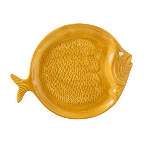 Assiette poisson céramique jaune Nayra - Lot de 6 - Photo n°2; ?>