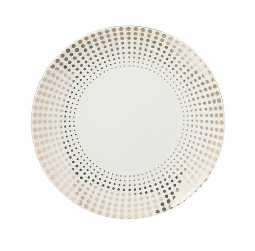Assiette ronde céramique blanc et doré Narsh D 25 cm - Photo n°2; ?>