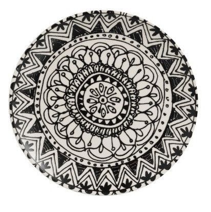 Assiette ronde céramique noir et blanc Bialli D 20 cm - Lot de 12 - Photo n°2; ?>
