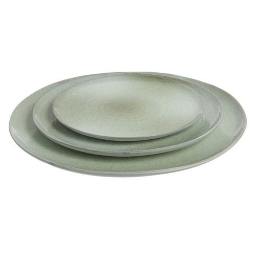 Assiette ronde porcelaine vert menthe Uchi D 34 cm - Photo n°2; ?>
