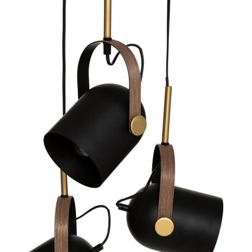 ATMOSPHERA Lot de 3 suspensions Métal Bil D12 cm - Noir et doré - Photo n°2; ?>
