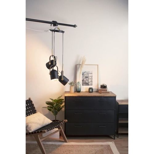 ATMOSPHERA Lot de 3 suspensions Métal Bil D12 cm - Noir et doré - Photo n°3; ?>