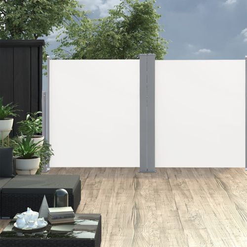 Auvent latéral double rétractable de patio 170x600 cm Crème - Photo n°2; ?>