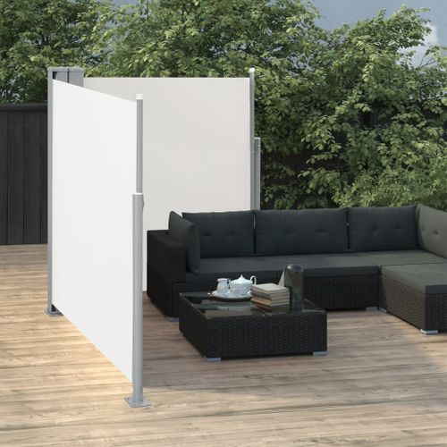 Auvent latéral double rétractable de patio 170x600 cm Crème - Photo n°3; ?>