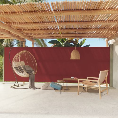 Auvent latéral rétractable de patio 180x600 cm Rouge - Photo n°2; ?>