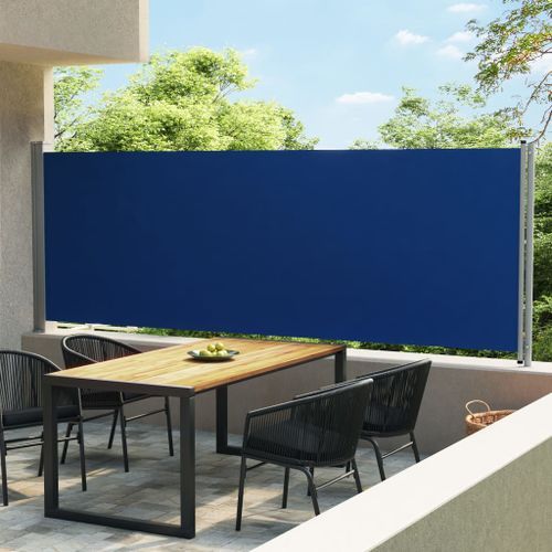 Auvent latéral rétractable de patio 600x160 cm Bleu - Photo n°2; ?>