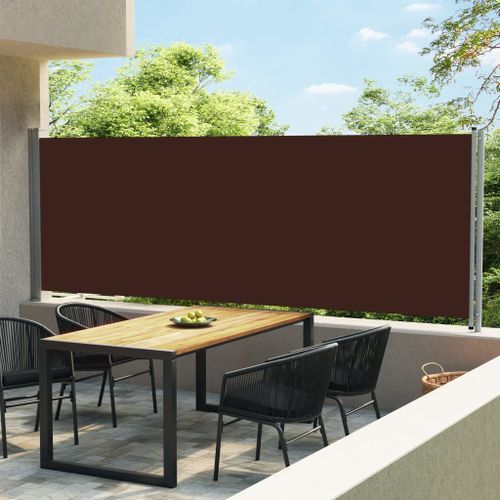 Auvent latéral rétractable de patio 600x160 cm Marron - Photo n°2; ?>