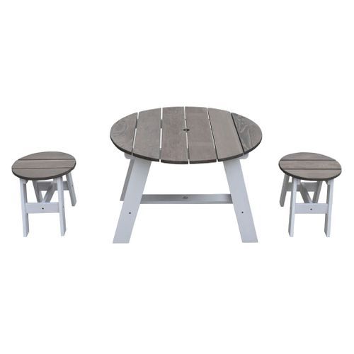 AXI Ensemble de table de pique-nique enfants 3 pcs Gris et blanc - Photo n°3; ?>