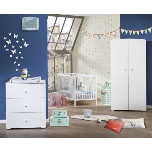 BABY PRICE New Basic Commode a langer 3 tiroirs - Boutons boule blancs - Photo n°3; ?>