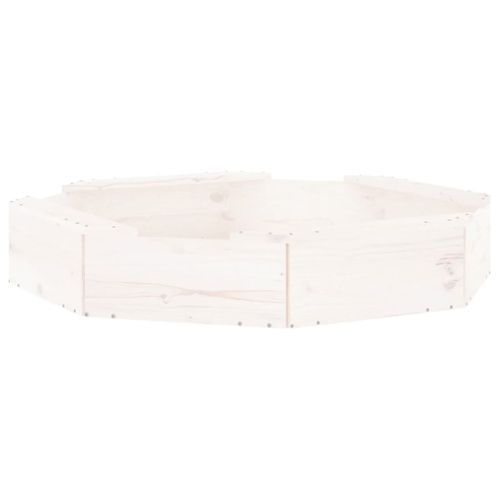 Bac à sable avec sièges blanc octogone bois de pin massif - Photo n°2; ?>