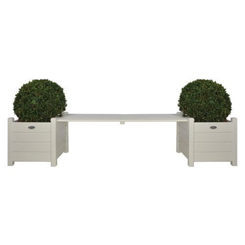 Bacs à fleurs avec banc Esschert Design CF33W coloris blanc - Photo n°2; ?>