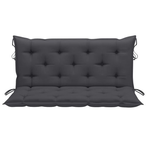 Balancelle avec coussin anthracite 170 cm Bois de teck solide - Photo n°3; ?>
