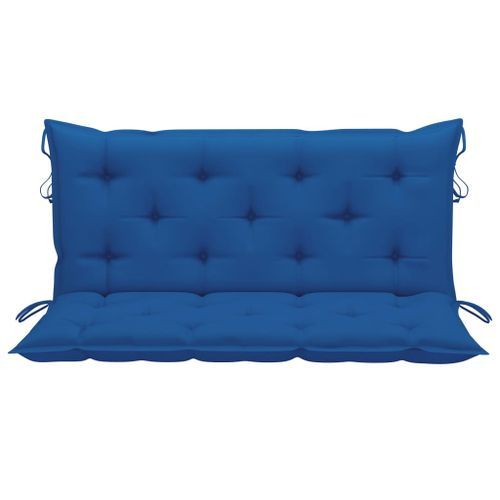 Balancelle avec coussin bleu 120 cm Bois de teck solide - Photo n°3; ?>
